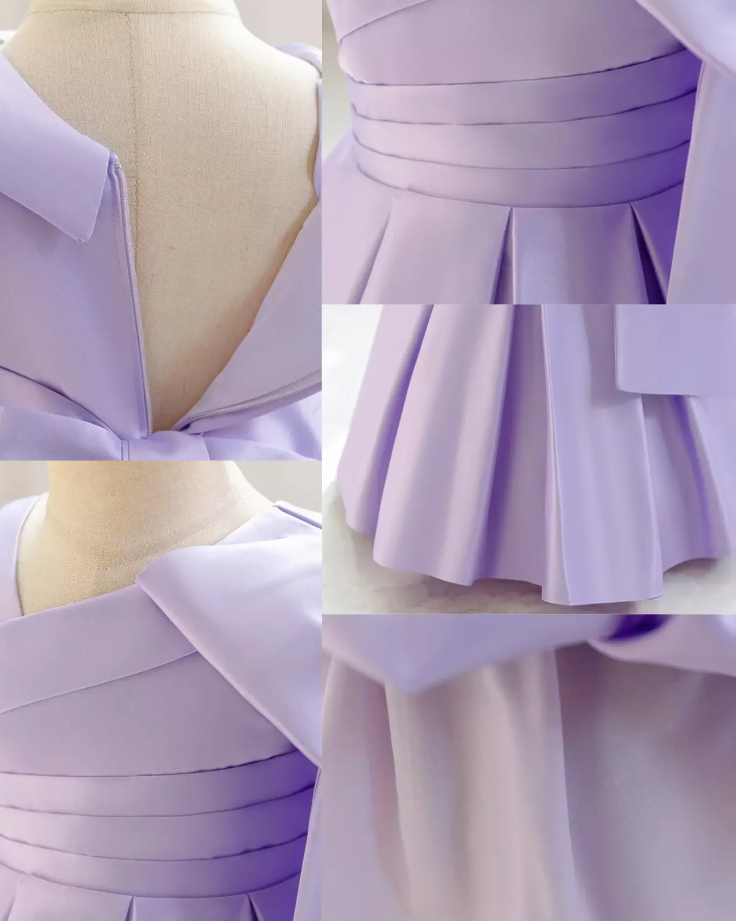 Leeseo II Lavender Satin One Shoulder Bow Tea Length Baby & Toddler Party Dress