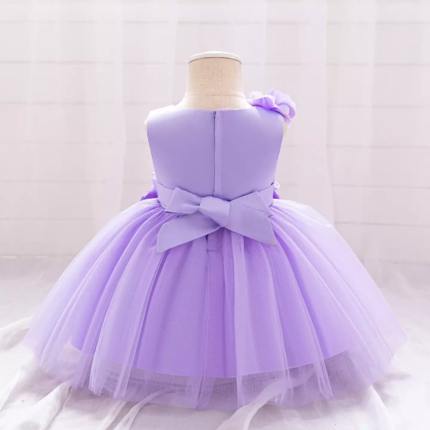 Riera II Lavender Flower Tulle Tea Length Baby & Toddler Party Dress