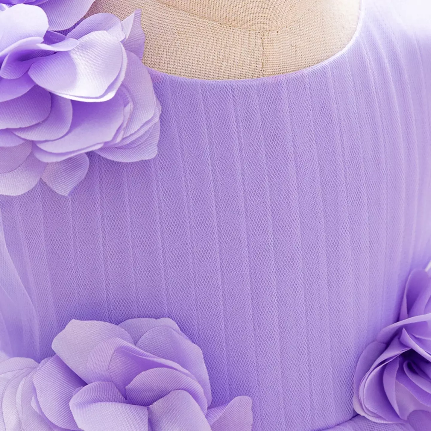 Riera II Lavender Flower Tulle Tea Length Baby & Toddler Party Dress