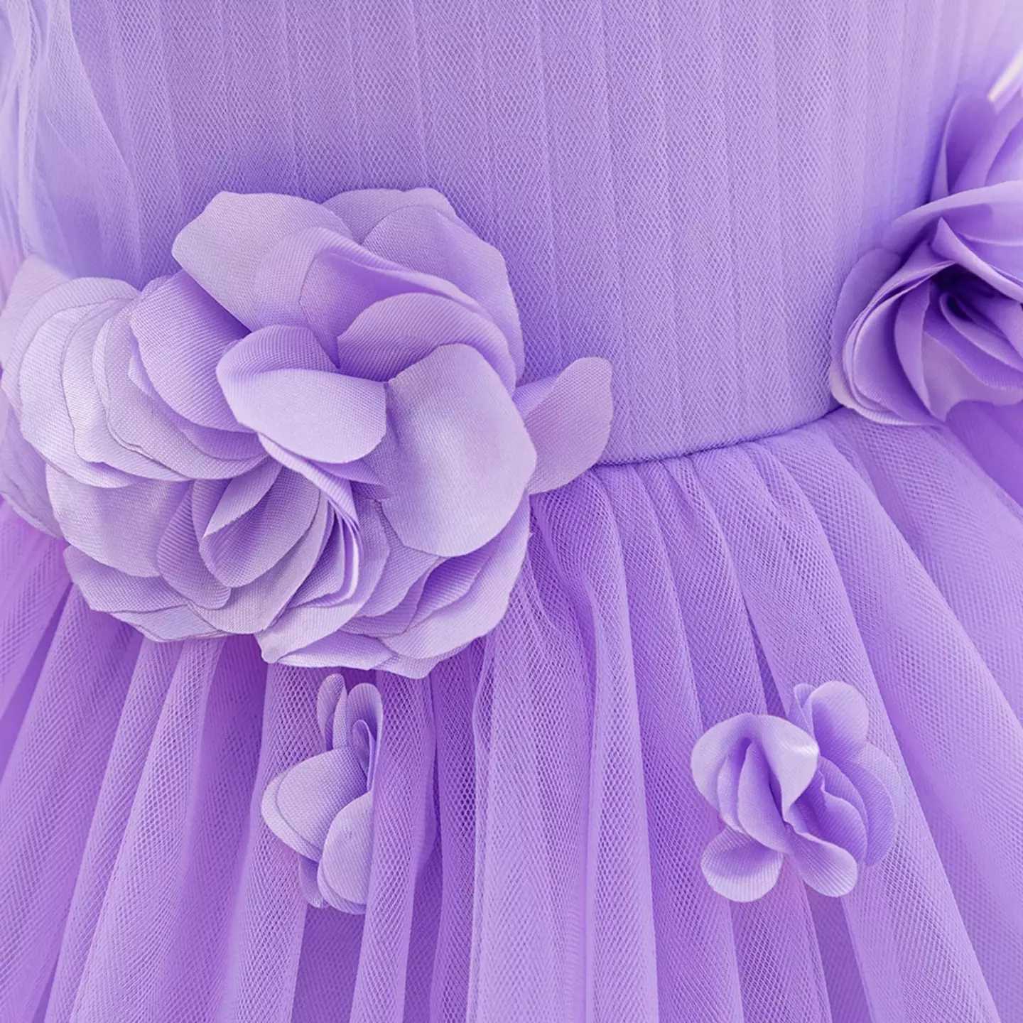 Riera II Lavender Flower Tulle Tea Length Baby & Toddler Party Dress