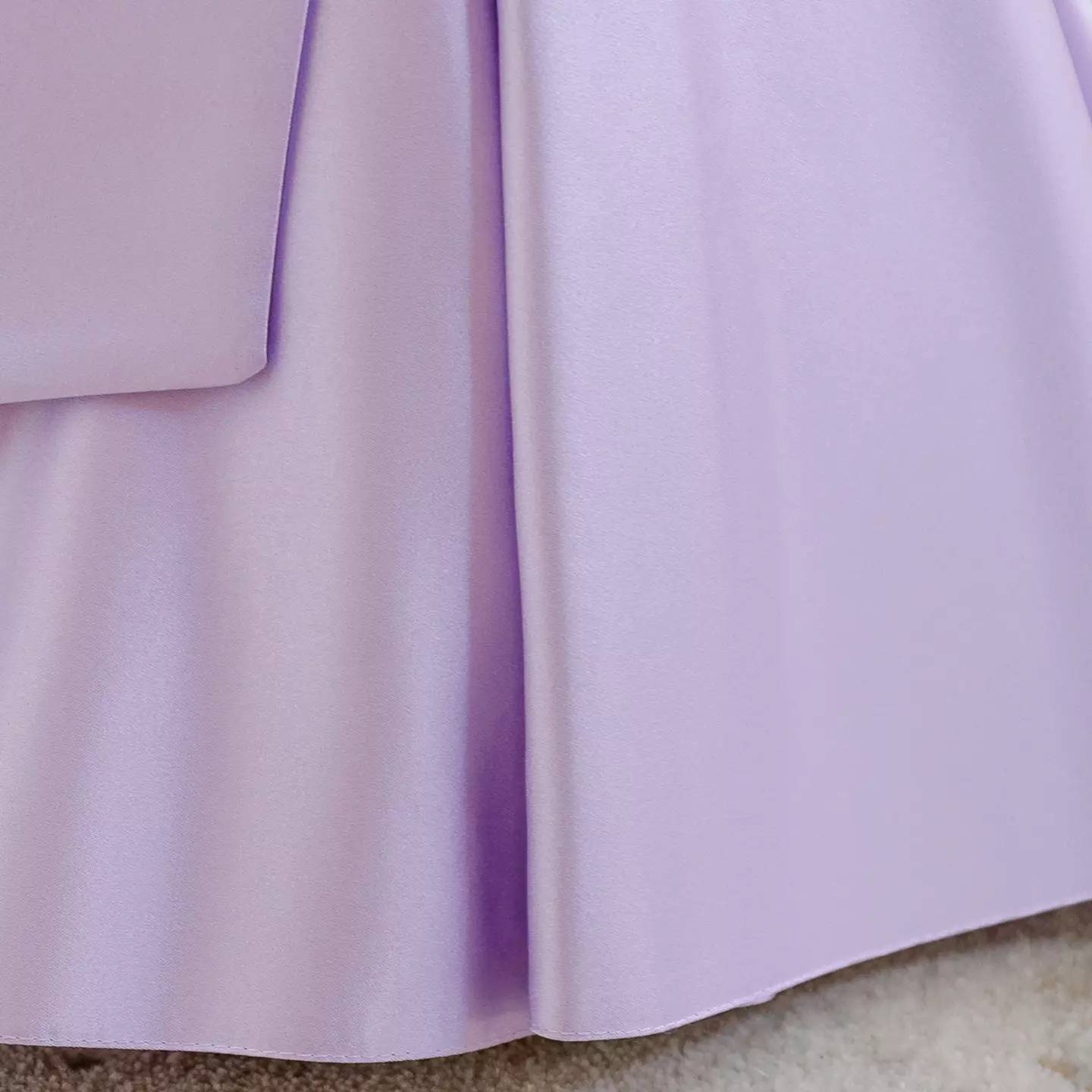 Suh Lavender Satin Big Bow Tea Length Baby & Toddler Party Dress