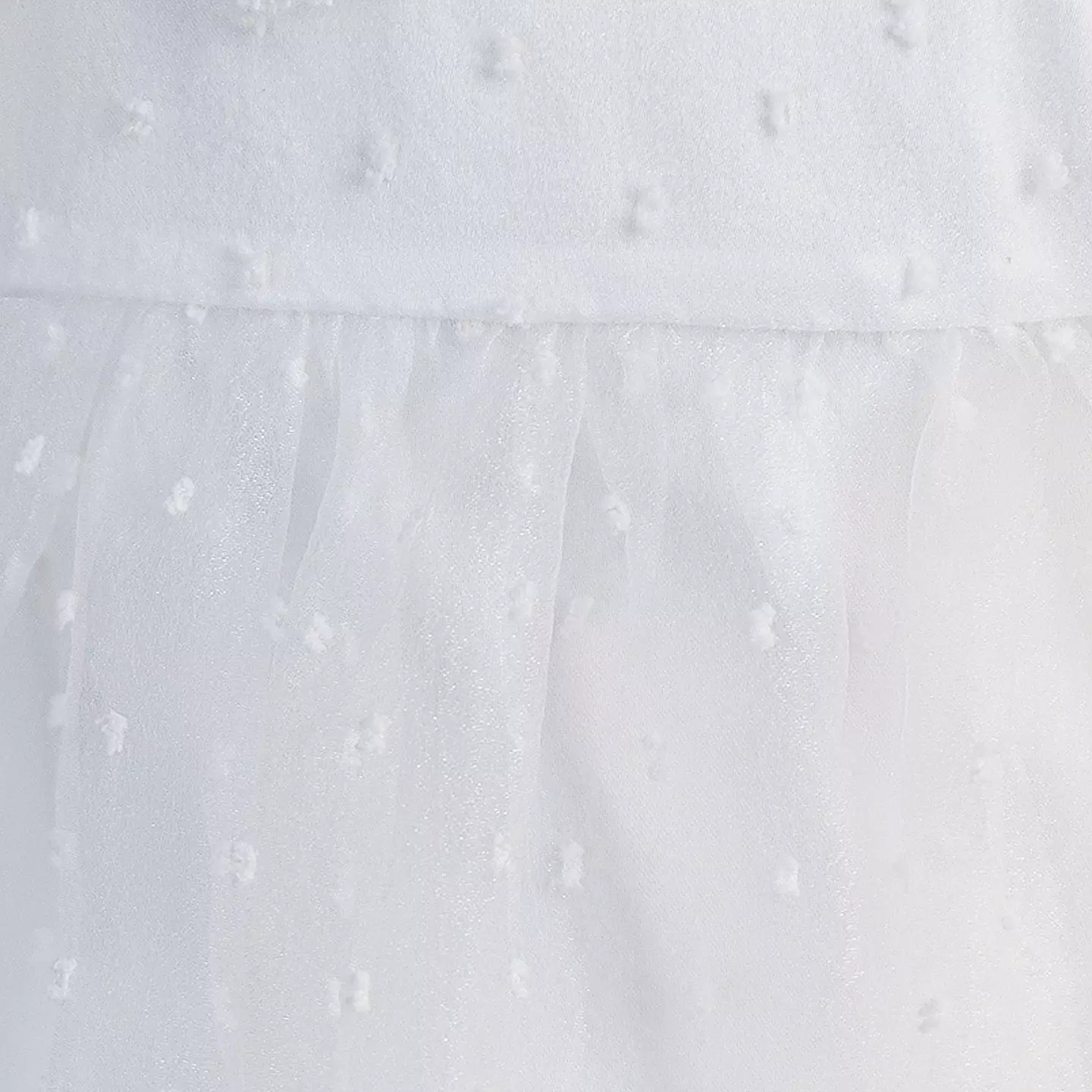 Taylah White Dotted Tulle Lace Collar Tea Length Baby & Toddler Christening Dress