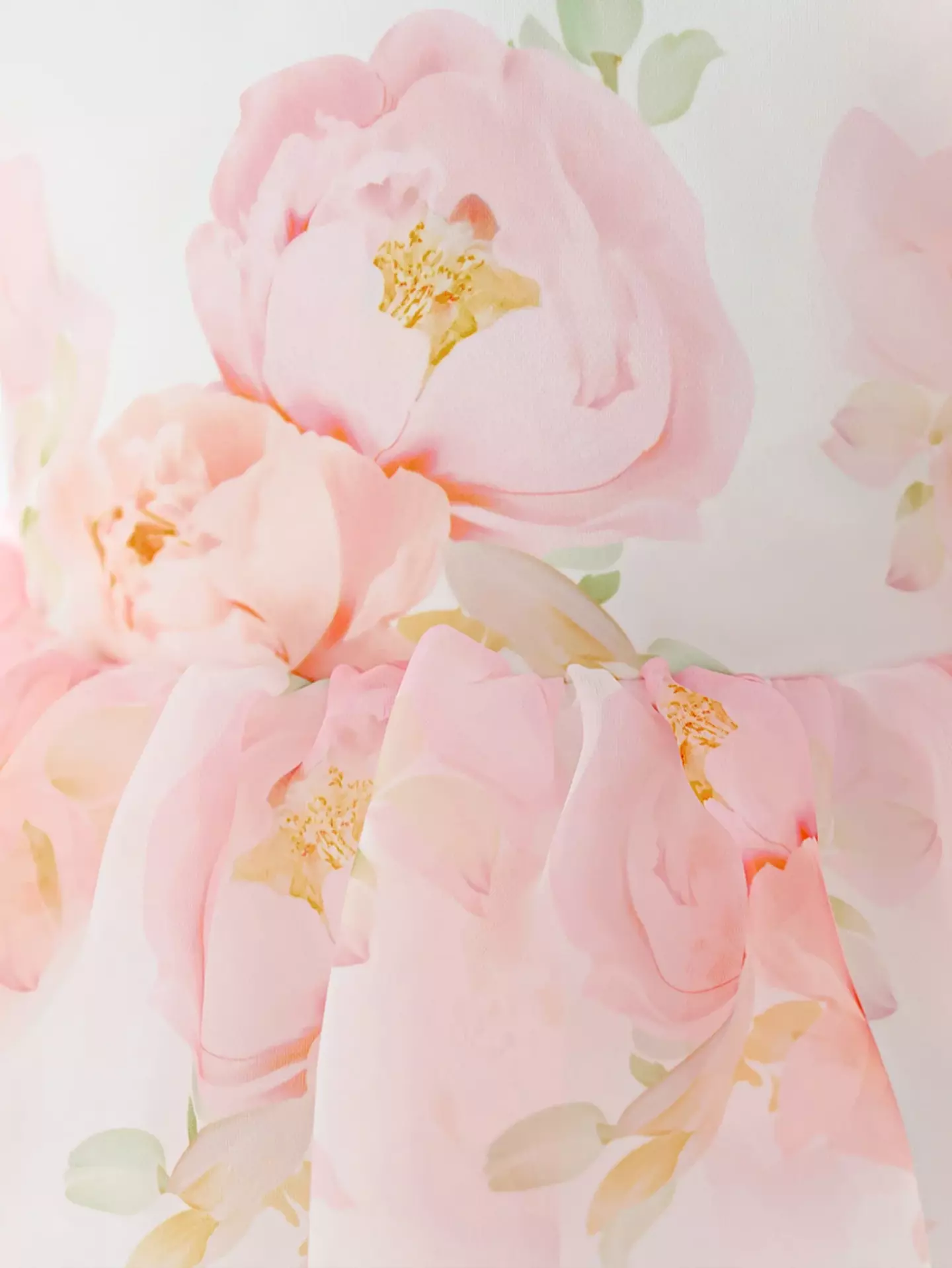 Mirra Peach Pink Floral Puff Sleeve Bow Back Tea Length Baby & Toddler Party Dress