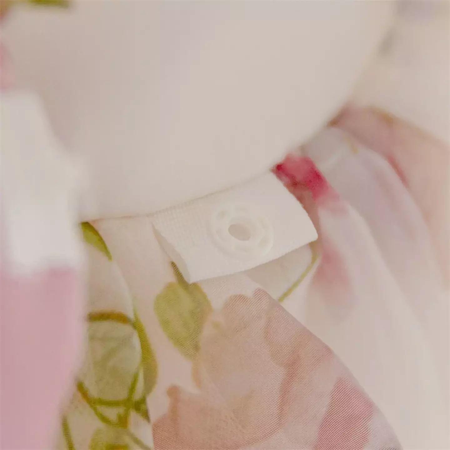 Gauff White Pink Floral Print Bow Puff Sleeve Tea Length Baby & Toddler Party Dress