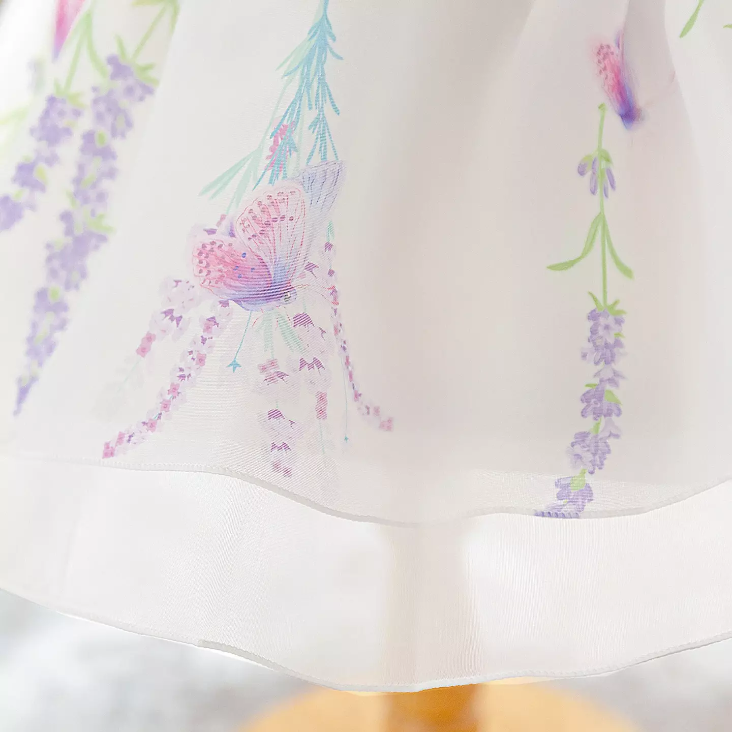 Badosa White Floral Print Puff Sleeve Tail Baby & Toddler Party Dress