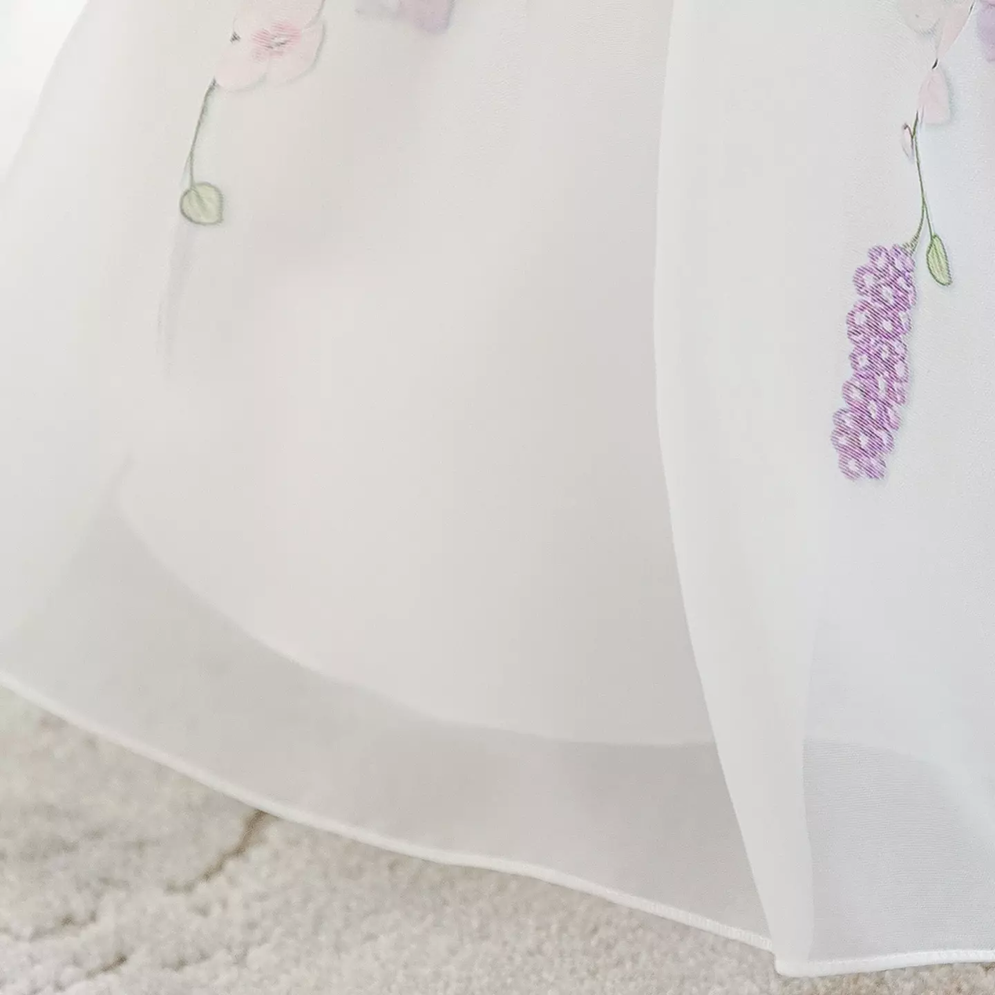 Badosa II White Floral Print Puff Sleeve Tea Length Baby & Toddler Party Dress