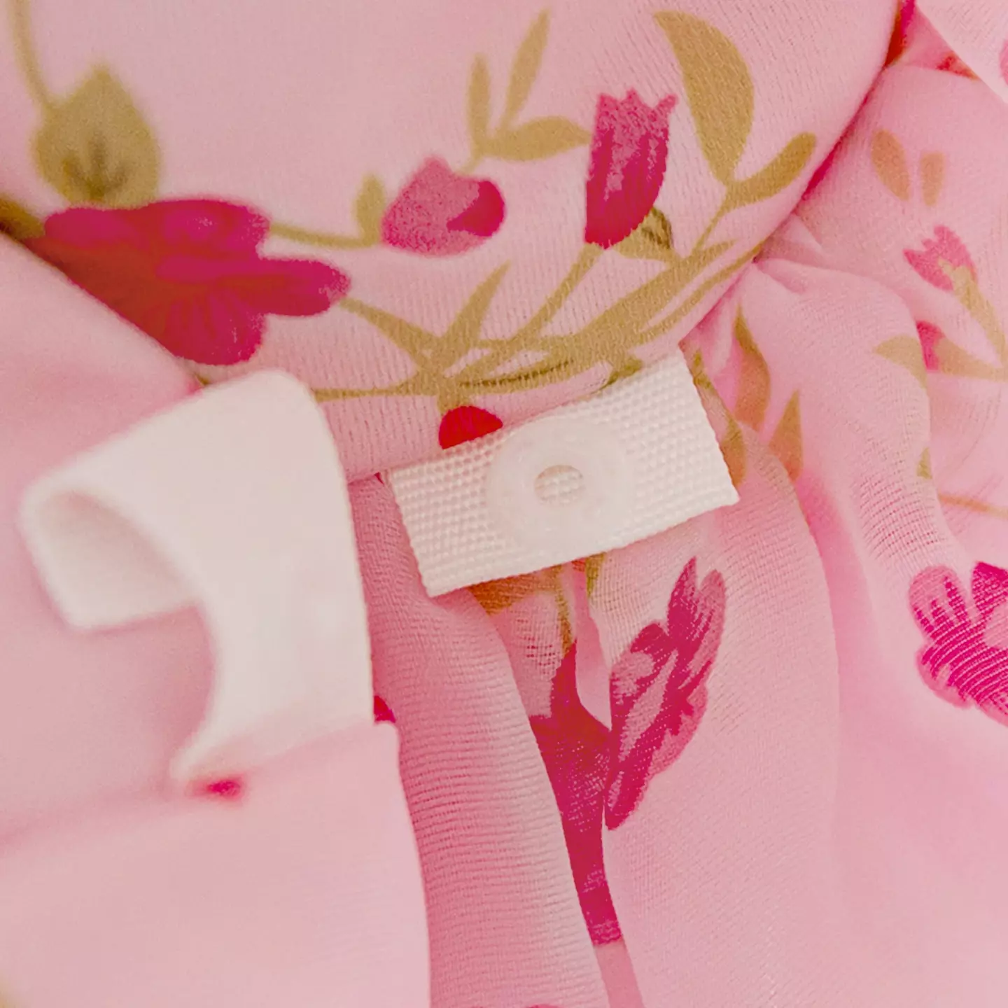 Parks Pink Floral Organza Puff Sleeve Tea Length Baby & Toddler Party Dress with Bow Headband