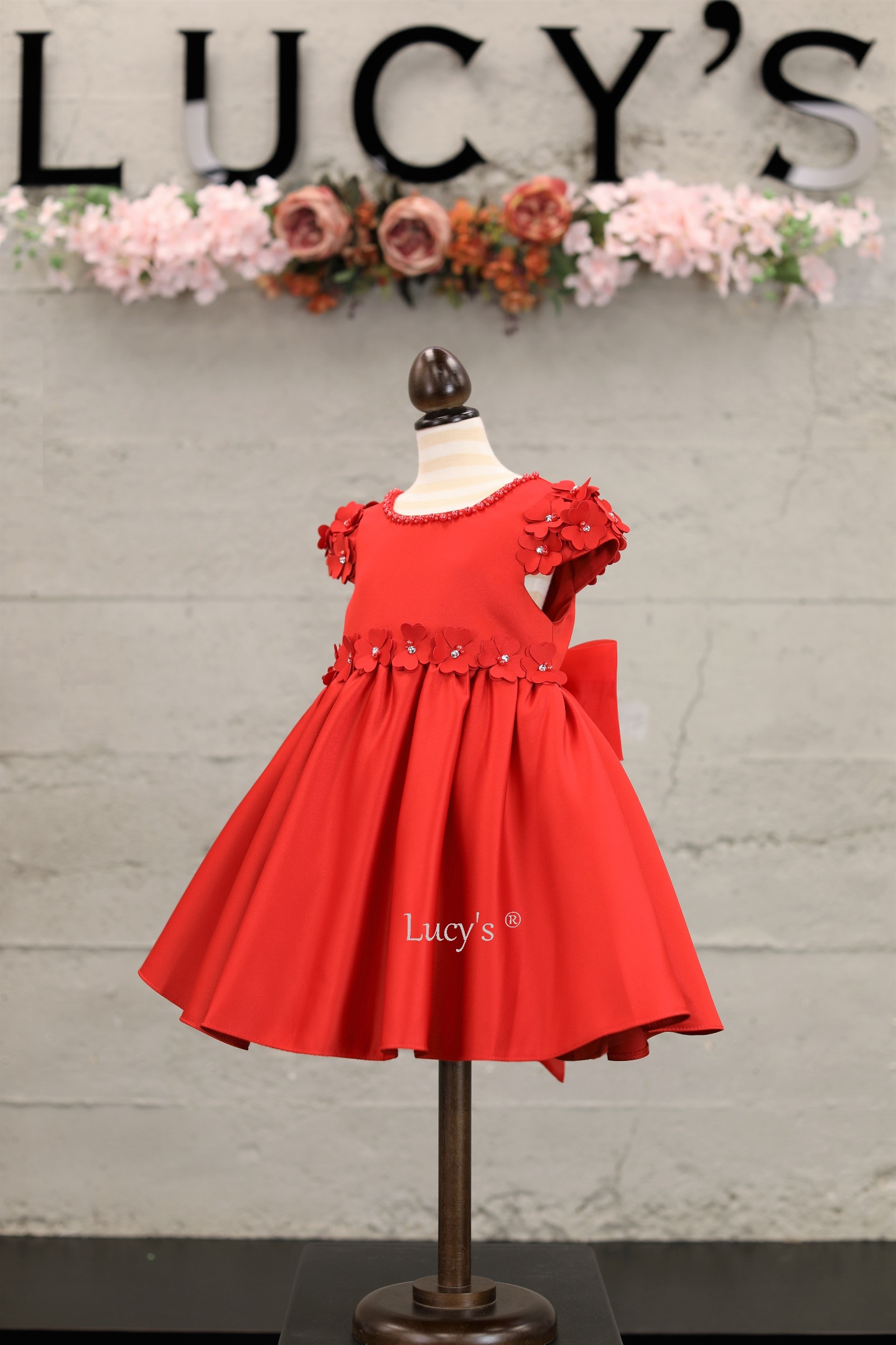 Baby Girl Red Premium Flower Girl Dress - Emmy