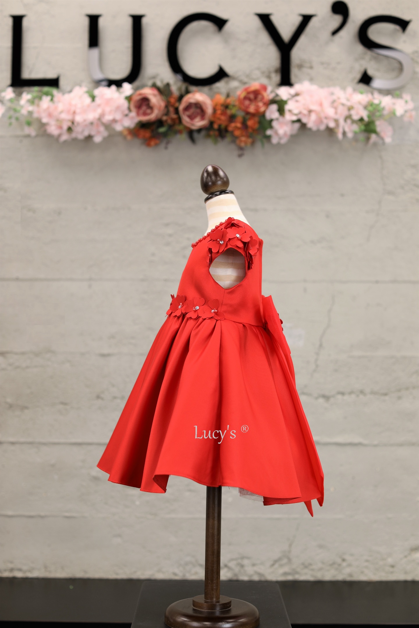 Baby Girl Red Premium Flower Girl Dress - Emmy