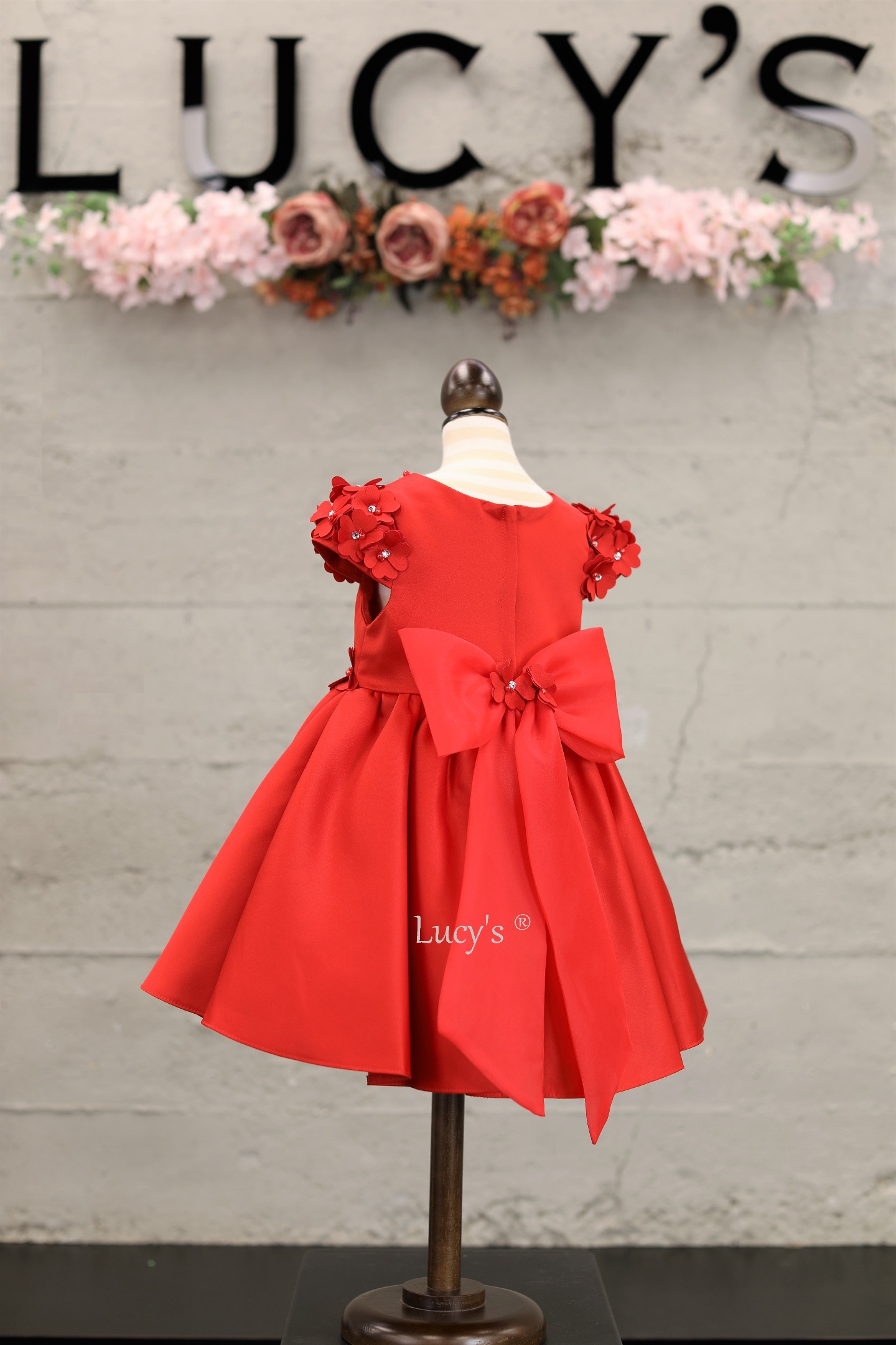 Baby Girl Red Premium Flower Girl Dress - Emmy