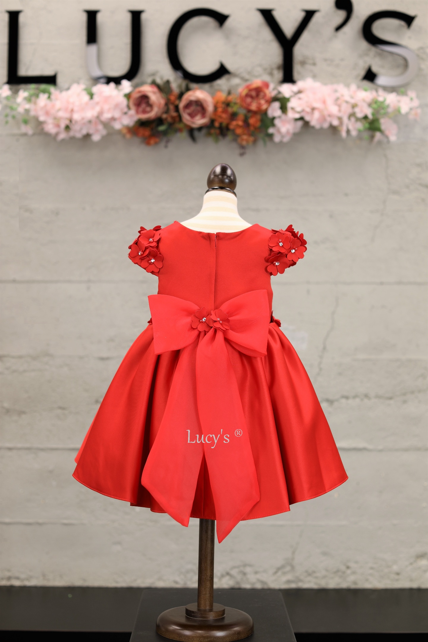 Baby Girl Red Premium Flower Girl Dress - Emmy