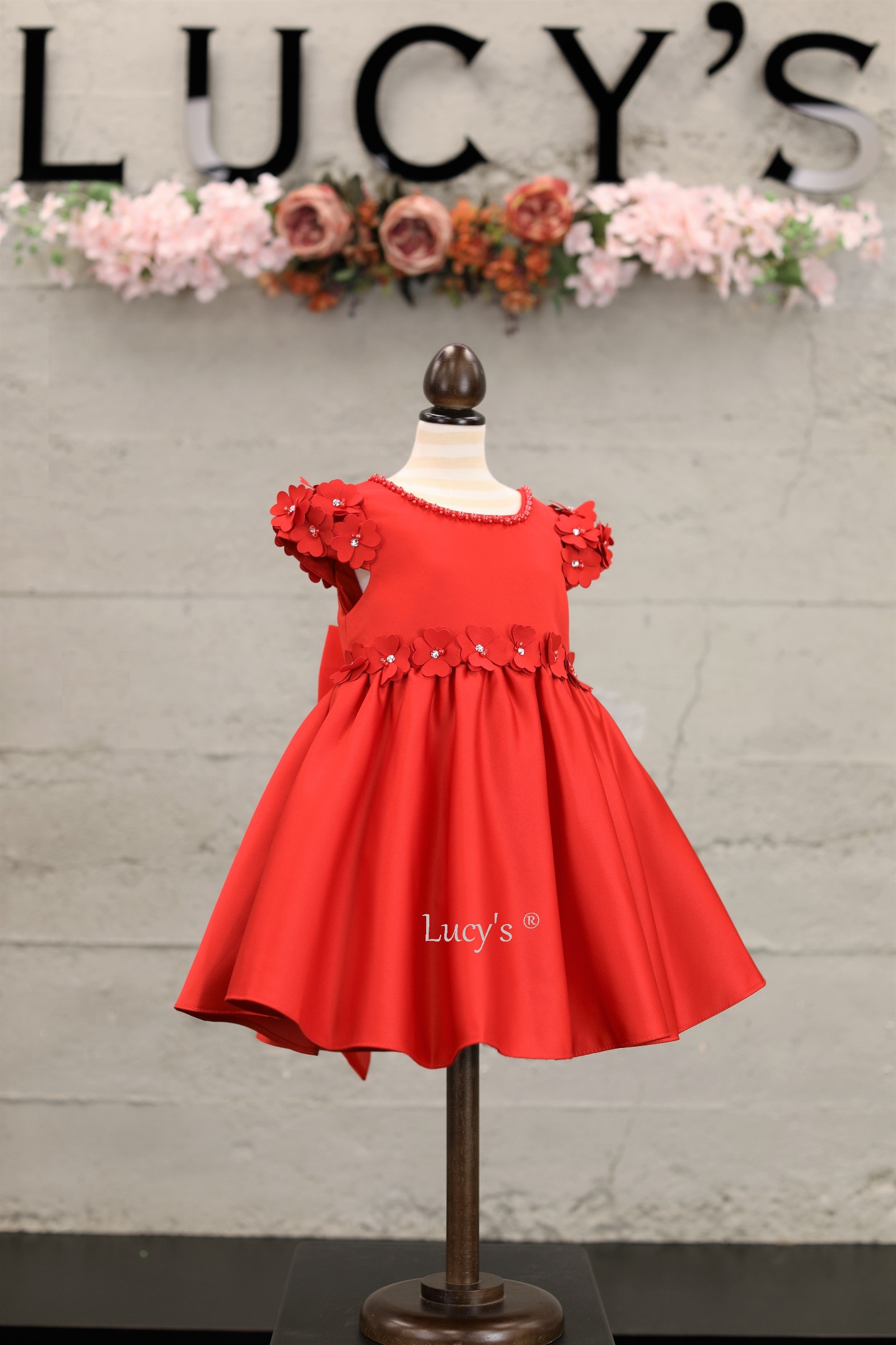 Baby Girl Red Premium Flower Girl Dress - Emmy