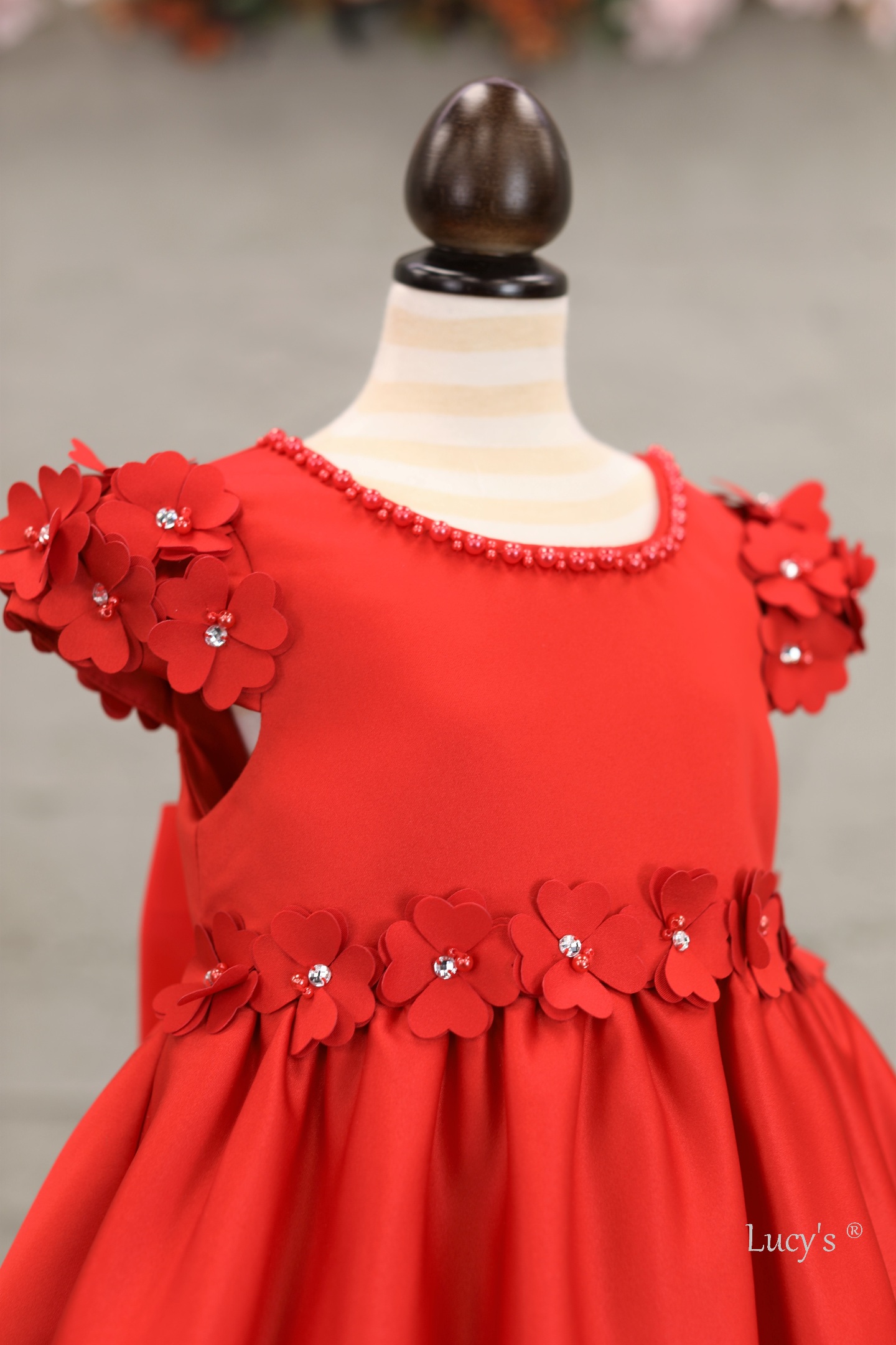 Baby Girl Red Premium Flower Girl Dress - Emmy